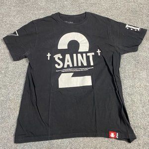 Entree Men's T-shirt L Black Cotton 2 Saint USA Made